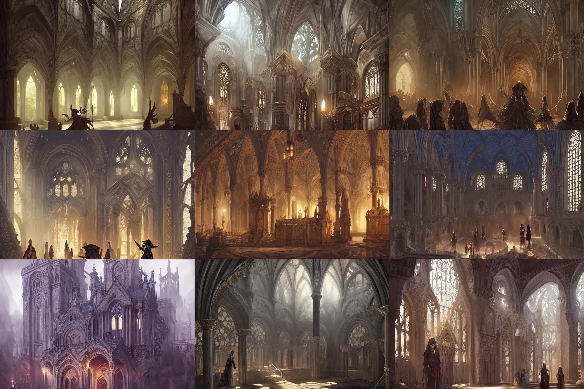 Prompt: gothic byzantine palace, art by artgerm and greg rutkowski and magali villeneuve, d & d, fantasy, highly detailed, digital painting, trending on artstation, concept art, sharp focus, illustration