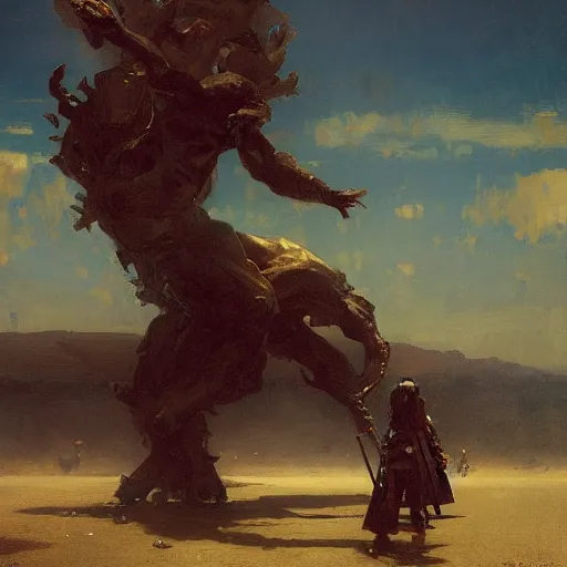 Image similar to The arms of god and death, wide shot, epic scale, photorealistic, muted colors, long shadows, split image, by Ilya Repin Greg Rutkowski Asher Duran