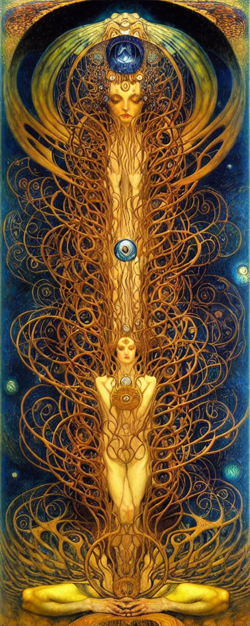 Image similar to Divine Chaos Engine by Karol Bak, Jean Delville, William Blake, Gustav Klimt, and Vincent Van Gogh, symbolist, visionary