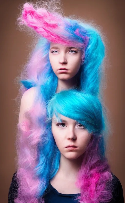light blue and pink hair