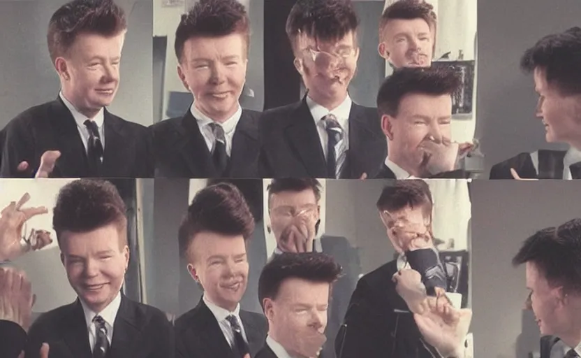 Rick astley rickroll meme, ultrarealistic, garden, Stable Diffusion