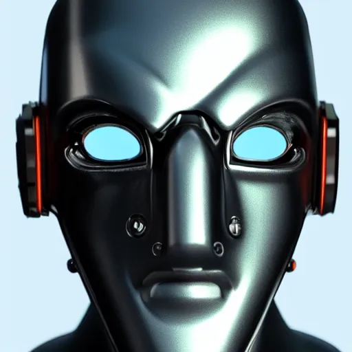 Image similar to chrome cyberpunk android mask, 8k, detailed, gothic, shiny, unreal engine,