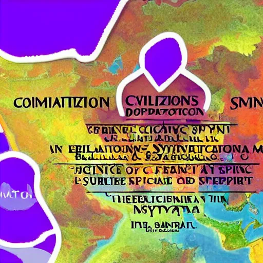 Prompt: a civilization where the social dynamics are based on the culture of peace, spirit of communion and syntropic integration of human beings with nature