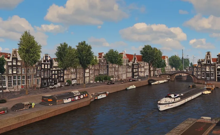 Prompt: Amsterdam in the style of GTA V, unreal engine