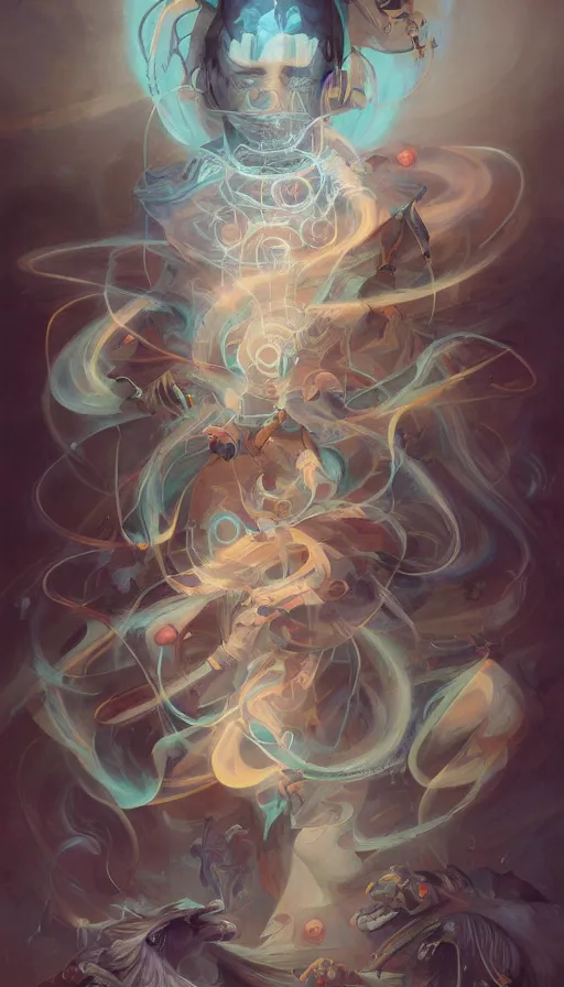 Image similar to portrait of a digital shaman, by peter mohrbacher