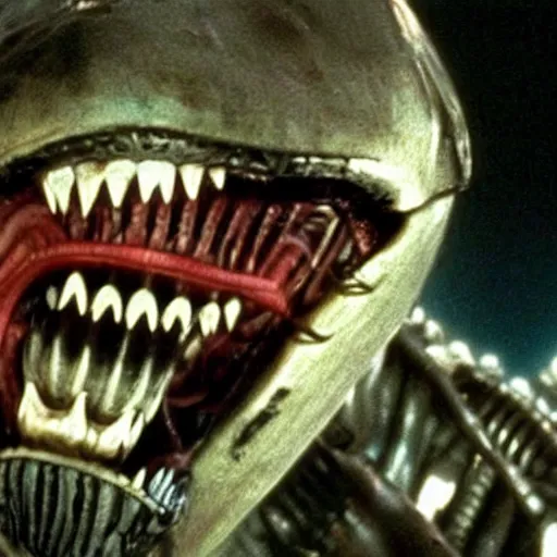 Prompt: a xenomorph shark in aliens ( 1 9 7 9 )