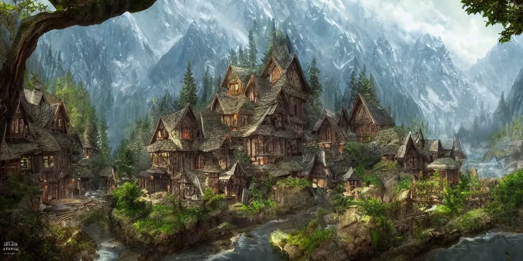 fantasy village mountain