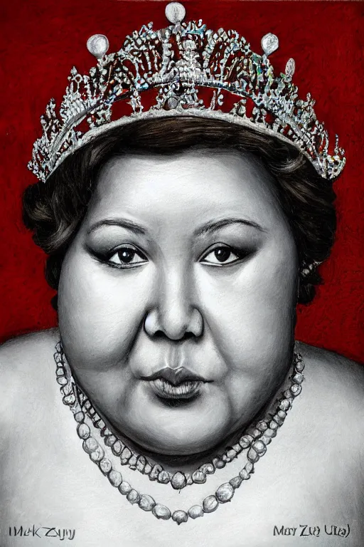 Prompt: detailed portrait of a chubby queen | Mark Zug |