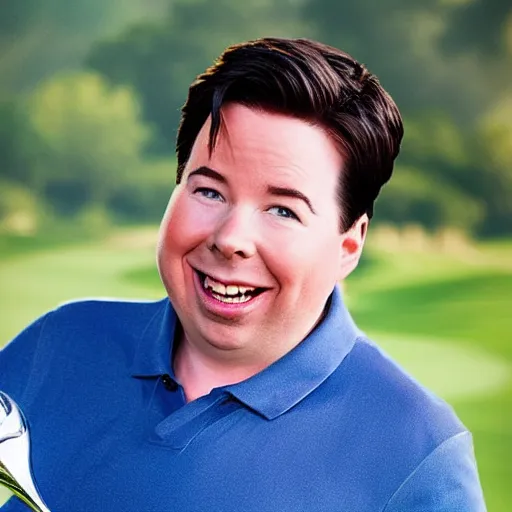 Prompt: Michael mcintyre as a golf goblet