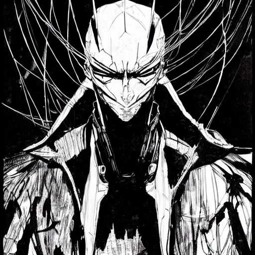 Image similar to Mr Rodgers looking sinister, by Tsutomu Nihei, highly detailed