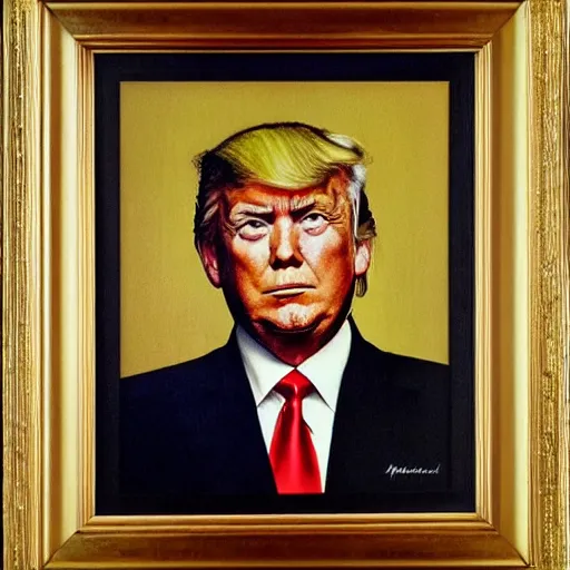 Image similar to portrait of Donald trump, by norman rockwell