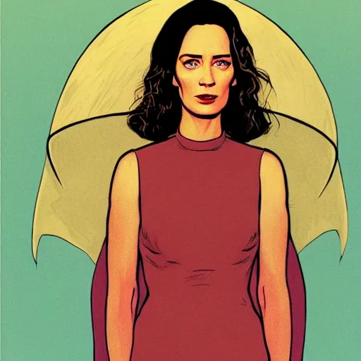 Image similar to emily blunt retro minimalist portrait by jean giraud, moebius starwatcher comic, 8 k