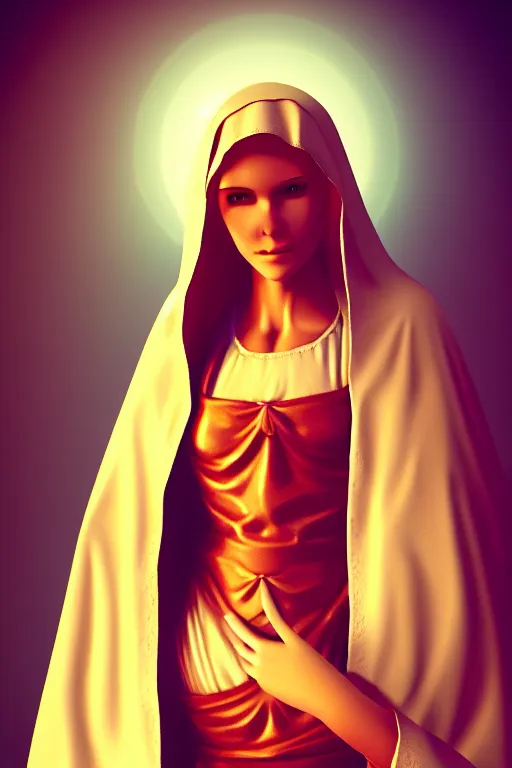 Image similar to a highly detailed and realistic photo of the virgin mary cosplay on a satansite party, artstation, 4 k, correctly anatomy, good light