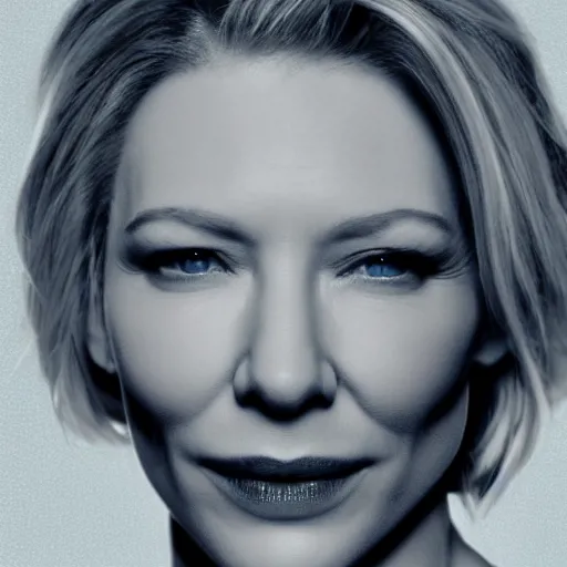 Image similar to xray of cate blanchett, clear shapes, 8k, realistic shading