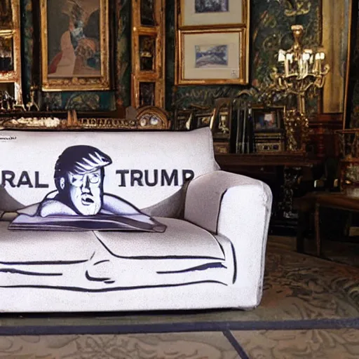 Image similar to Donald Trump as a sofa