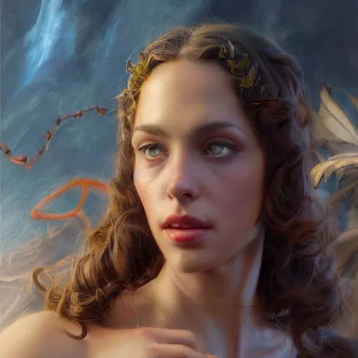 Image similar to Beautiful Girl being Infected by a Demon, detailed, centered, digital painting, artstation, concept art, donato giancola, Joseph Christian Leyendecker, WLOP, Boris Vallejo, Breathtaking, 8k resolution, extremely detailed, beautiful, establishing shot, artistic, hyperrealistic, beautiful face, octane render, cinematic lighting, dramatic lighting, masterpiece