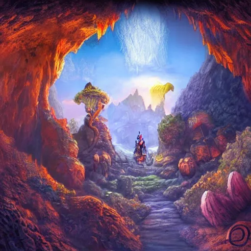 Image similar to a fantastical cave, full of treasure