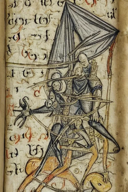 Prompt: a page in a medieval book depicting occult drawings of demons