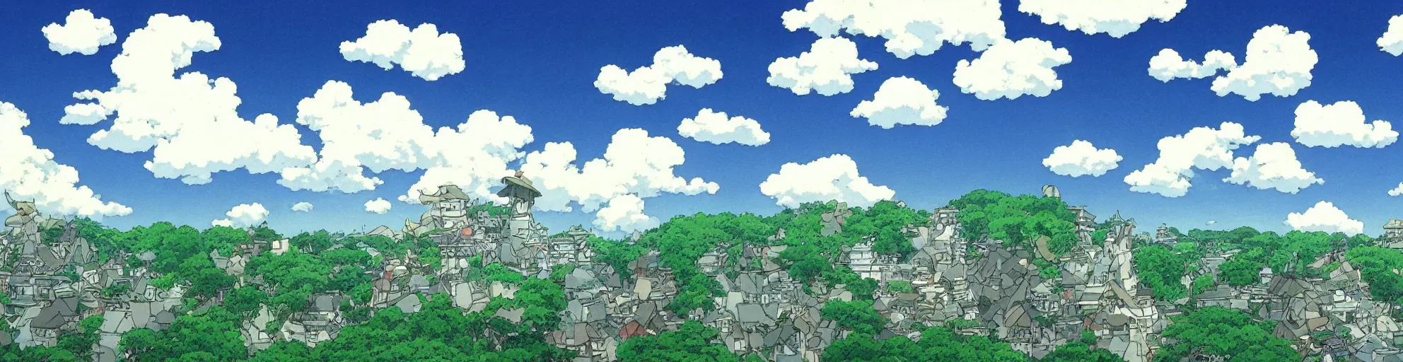 Image similar to A cloudy sky, by Studio Ghibli