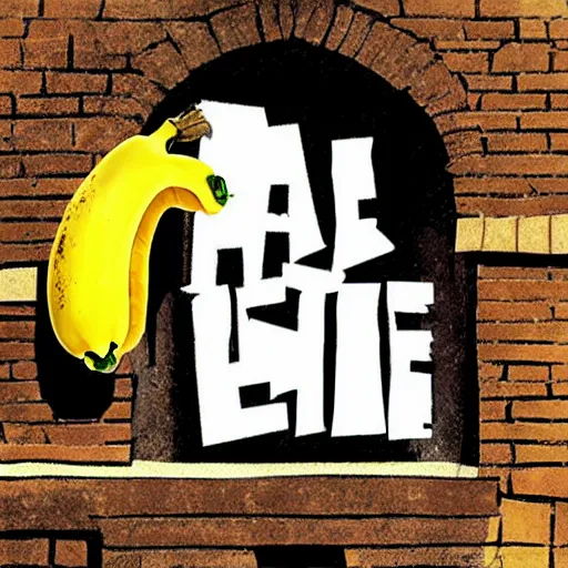 Image similar to an album cover about a cage with a banana inside it.