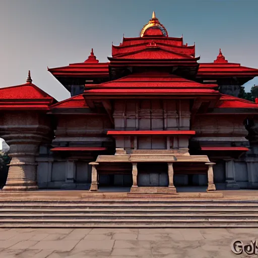 Image similar to kamakhya temple, guwahati ; unreal engine 5, octane render, nanite