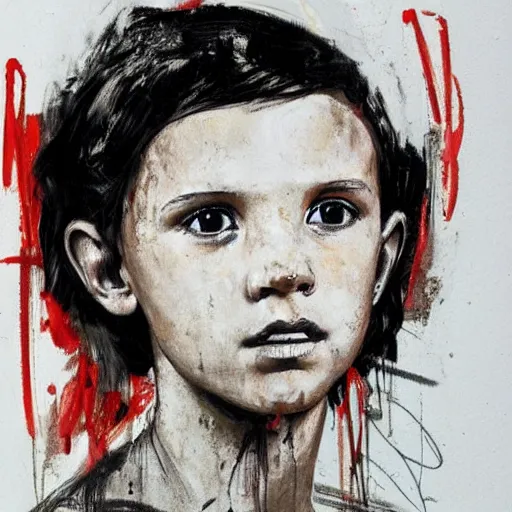 Prompt: portrait of millie bobby brown, artwork by guy denning,