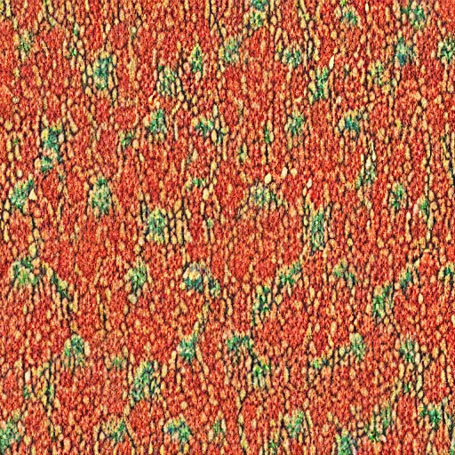 Prompt: fabric texture, orange and green color scheme, florar