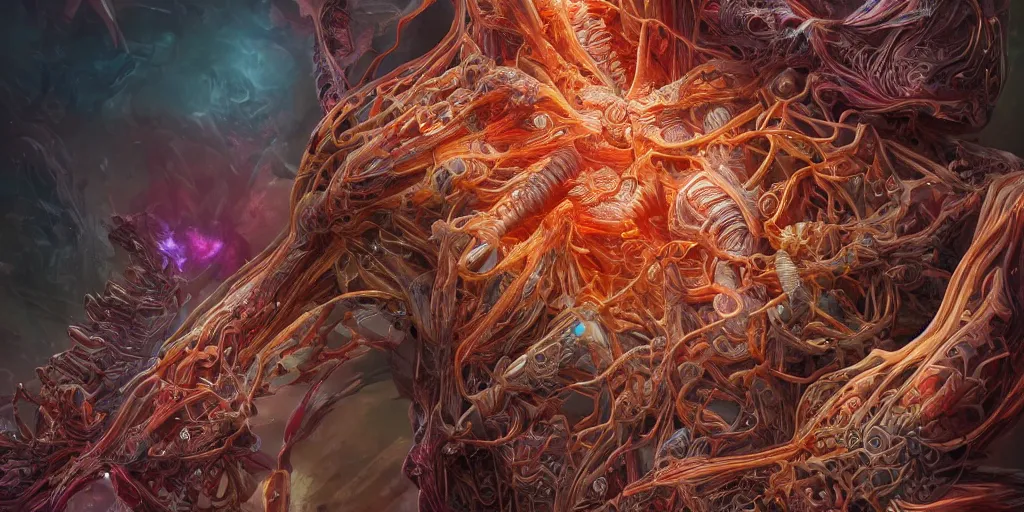 Image similar to the end of an organism, ross tran, vivid colors, anatomical, highly detailed sculpture, intricate detailed, ommatidia, 8 k, cinematic atmosphere, post - processing