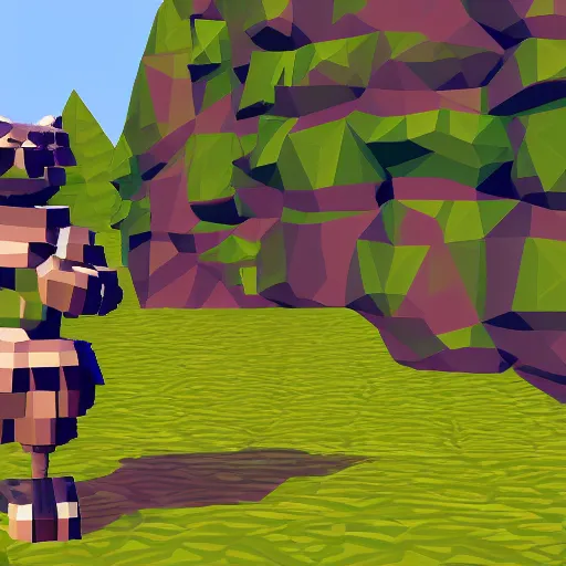 Prompt: image of an rpg bear enemy with low poly ps 1 graphics, upscaled to high resolution