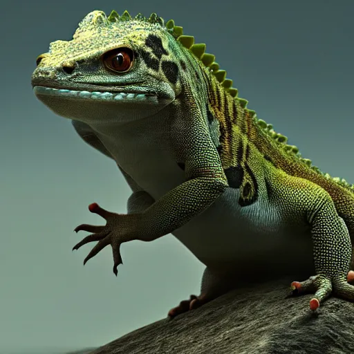 Prompt: cute angry gecko, somber melancholic matte painting, hyperrealism, hyperrealistic, cinematic masterpiece, fantasy style 8 k ultrahd octane render