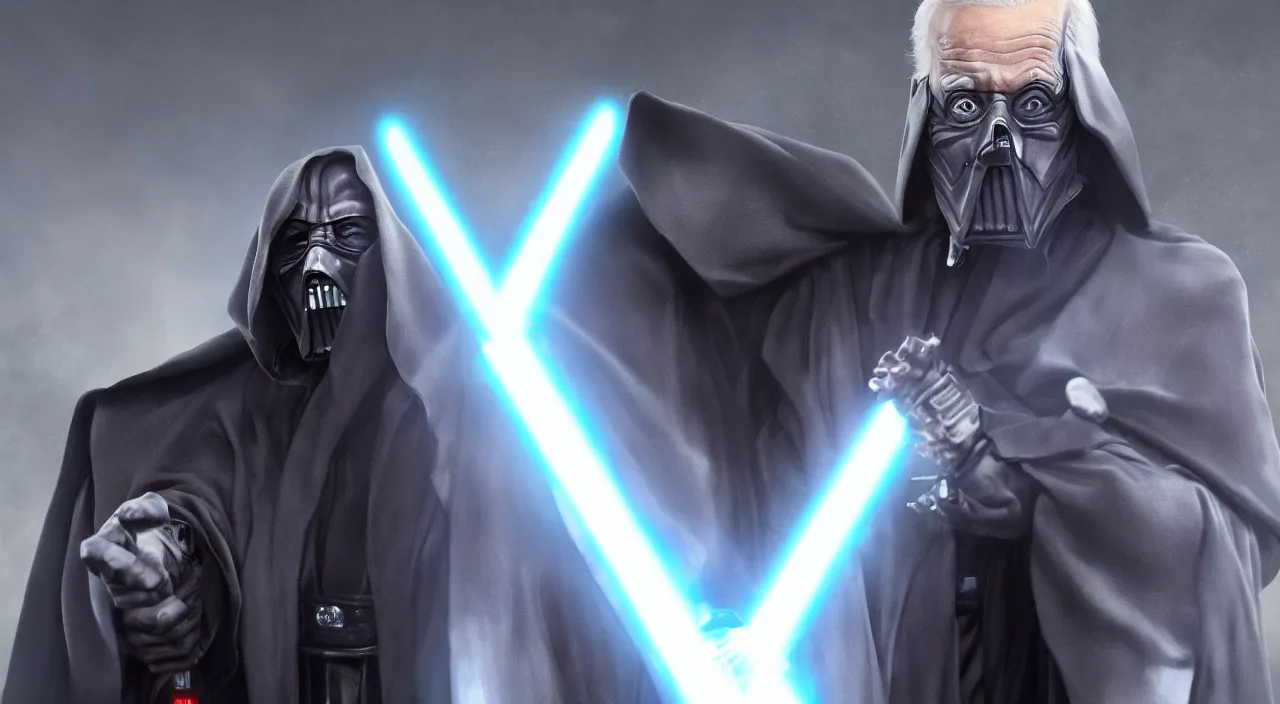 Image similar to joe biden as a sith lord, high detail, high definition, photorealistic, 8k, hdr,