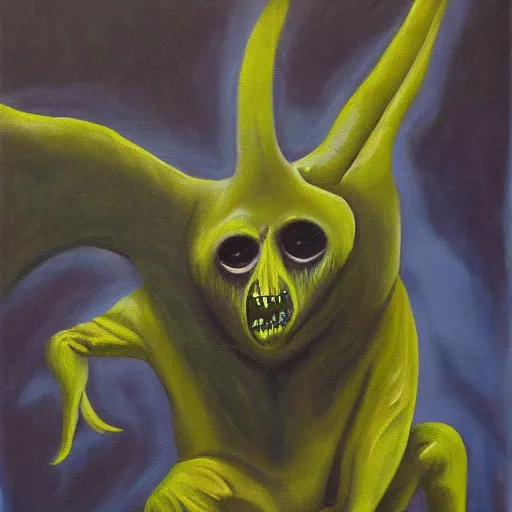 Image similar to creature, oil painting, horror