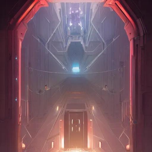 Prompt: the entrance to an impenetrable vault, elegant digital illustration by greg rutkowski, cyberpunk, android netrunner