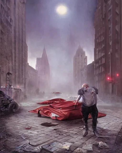 Image similar to concept illustration from the modern urban supernatural thriller series'lay down before me in ashes ', by david mattingly and samuel araya and michael whelan and tim jacobus and francisco goya. realistic 8 k matte painting with photorealistic hd lighting. composition and layout inspired by gregory crewdson and brendon burton.