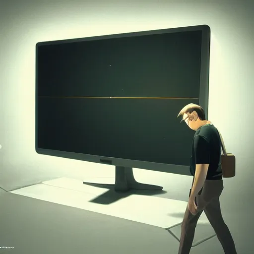 Prompt: A giant computer with a 404 error code, by Emiliano Ponzi, by Chris Ware, neogeo, criterion collection, concept art, hyper realism, unreal engine