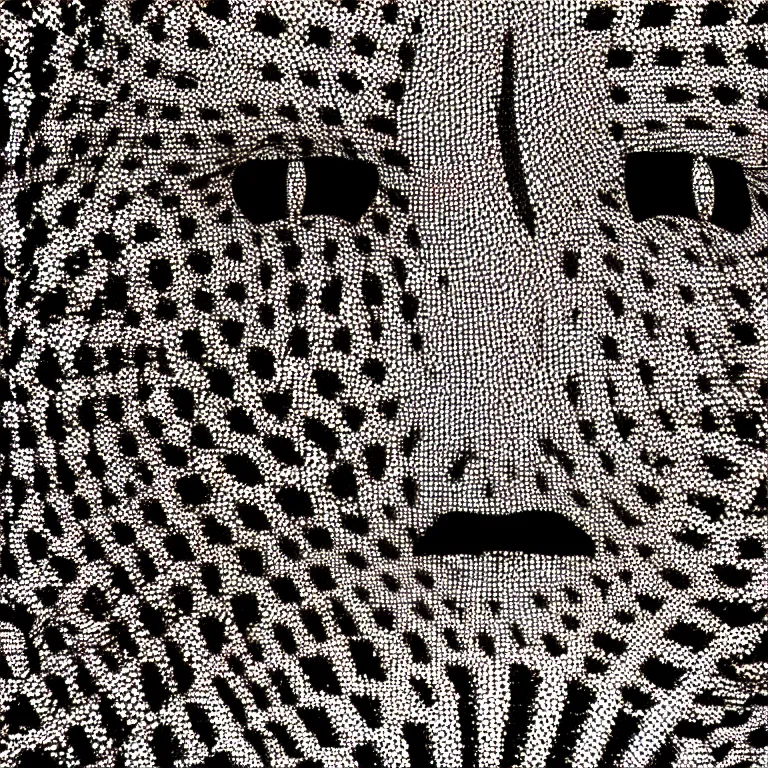 Image similar to a face within illusory motion dazzle camouflage perlin noise optical illusion