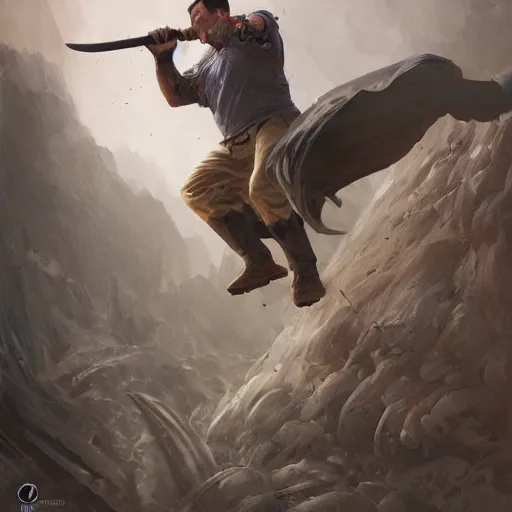 Image similar to portait of a adam sandler swinging his long sword, front game card, drark, marvel comics, dark, intricate, highly detailed, smooth, artstation, digital illustration by ruan jia and mandy jurgens and artgerm and wayne barlowe and greg rutkowski and zdislav beksinski