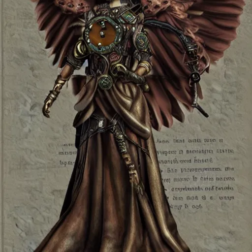 Image similar to a steampunk angel, photorealistic.