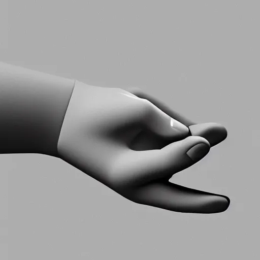 Image similar to hand, low - poly 3 d model, rendered in octane, ambient occlusion