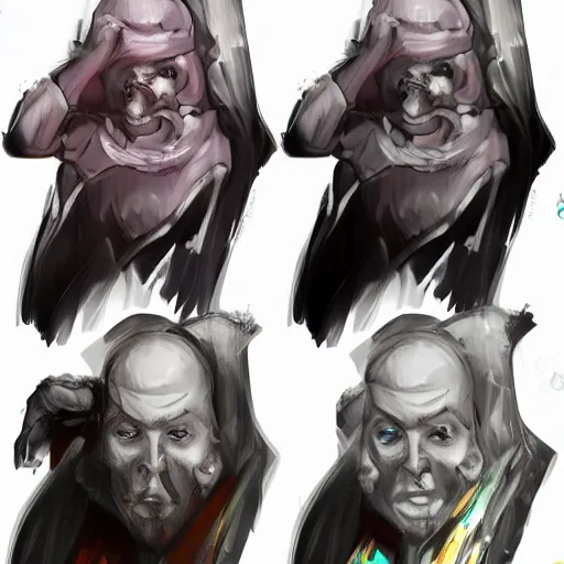 Image similar to the same character in 3 different stages of his life by art gem. art station, concept art, stages of life