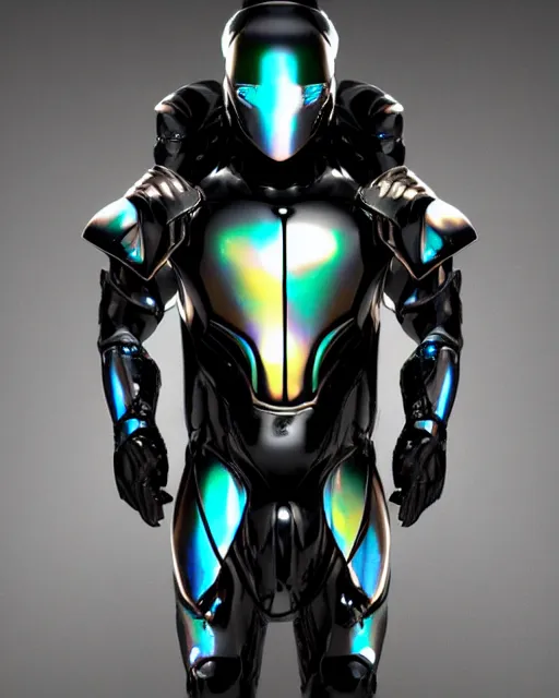 Image similar to iridescent sinewy smooth muscular male sleek glossy black pearlescent scifi armor with smooth black featureless helmet, neil nelson thedarkestseason, trending on artstation