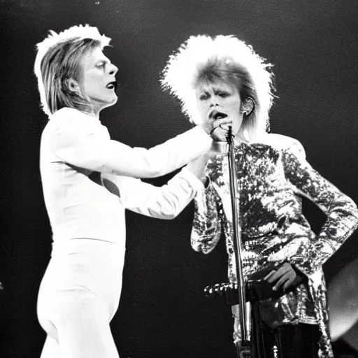 Image similar to David Bowie performs to 1 person in a stadium 1985