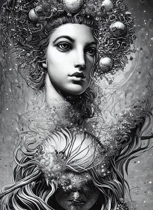 Image similar to Saturn goddess painting by Dan Hillier, trending on artstation, artstationHD, artstationHQ, 4k, 8k