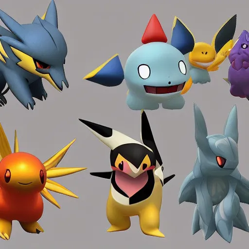 Image similar to new pokemon that doesn't exist, 3 d rendered