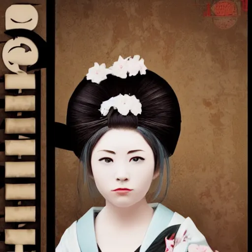 Image similar to anime steampung geisha with katana, photo 8 k,