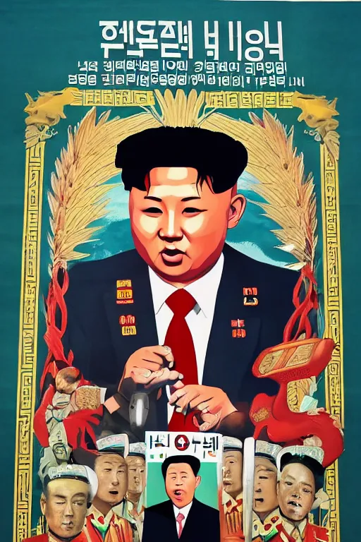 Image similar to north korean propaganda poster, caracal cat, big floppa, dictator, caracal as great ruler, leader, god emperor, fascist propaganda, ( ( human ) )