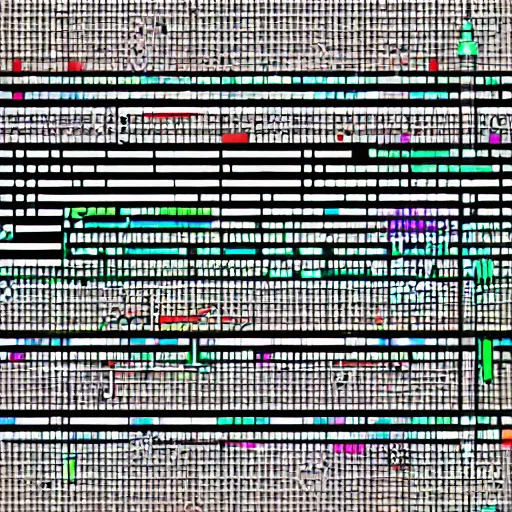 Image similar to modular synthesizer electronic music organicly sketched in a future retro style of minimal graphic design of the 1960’s educational system schematic of sound waves but as a cyberpunk pop art with neons