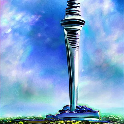 Image similar to auckland sky tower, fantasy, digital art, evil