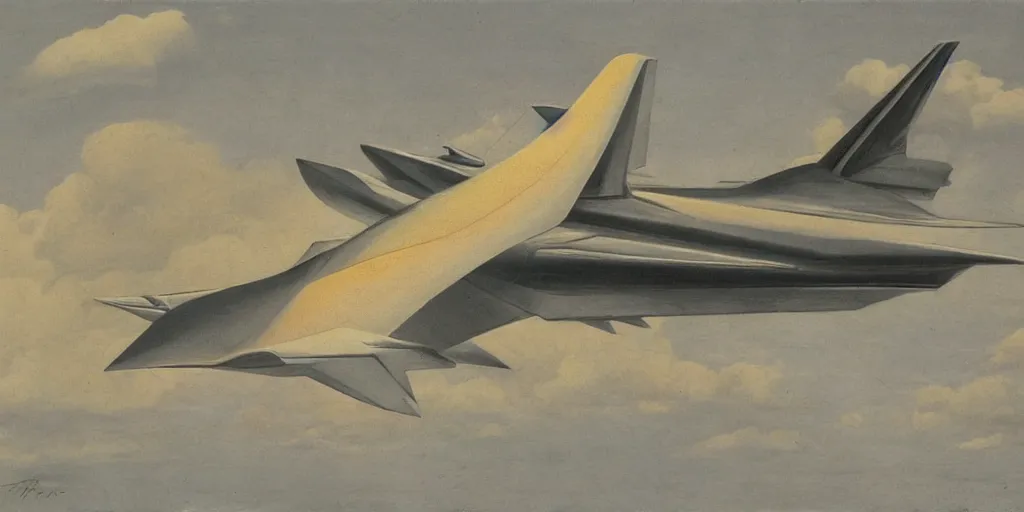 Prompt: hypersonic aircraft, by tullio crali