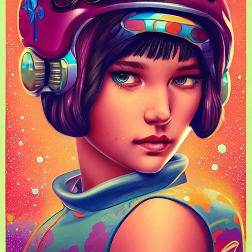 Image similar to Lofi portrait Pixar of comis girl galaxie style by Tristan Eaton Stanley Artgerm and Tom Bagshaw